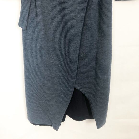 Slate & Willow True Wrap Blue Ribbed  Asymmetrical Size Small 3/4 Sleeves - Picture 4 of 9